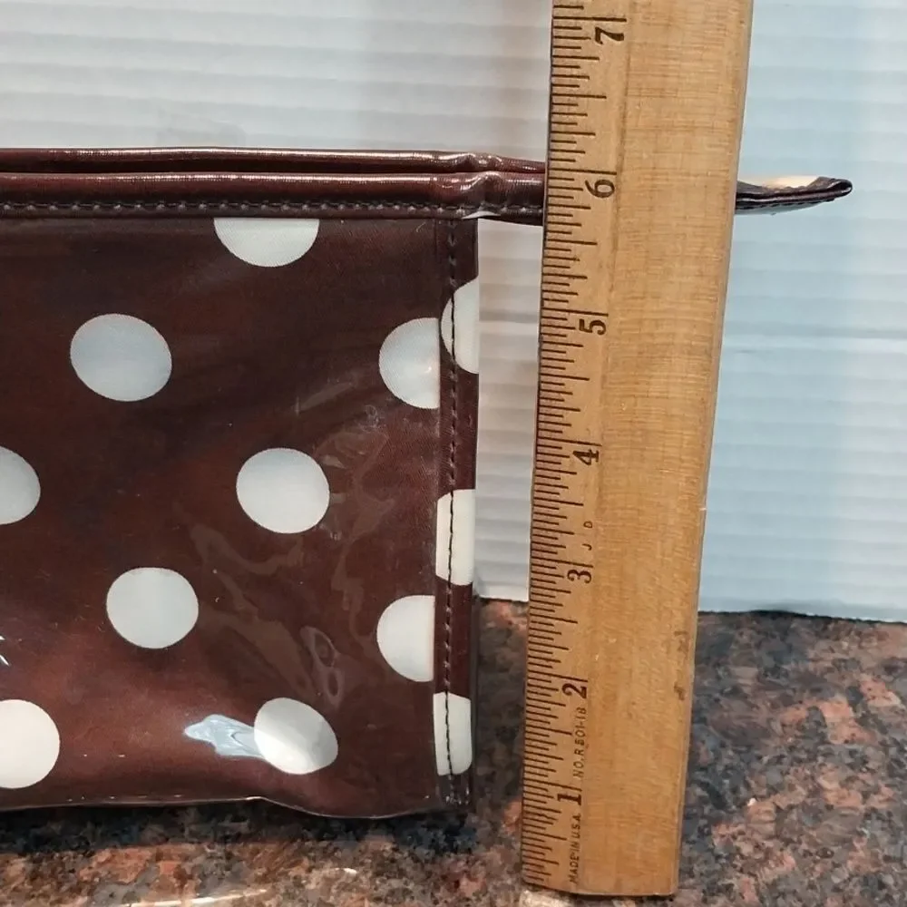 Kate Spade Brown and White Polka Dot Pouch..